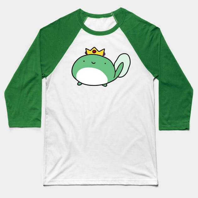 Crowned Tadpole Baseball T-Shirt by saradaboru